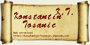 Konstantin Tošanić vizit kartica